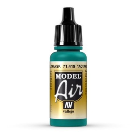 Acrilico Model air, «Aotake» Azul Transparente. Bote 17 ml. Marca Vallejo. Ref: 71.419.