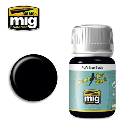 Panel line wash, PLW Blue black . Bote de 35 ml. Marca Ammo of Mig Jimenez. Ref: AMIG1617.