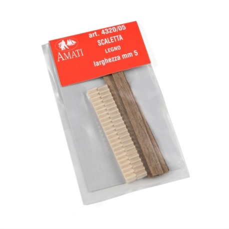 Escalera de Madera 50 x 5 mm, 2 unid. Marca Amati. Ref: 432005.