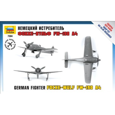 FOCKE-WULF fw-190 A4 caza alemán. Escala 1:72. Marca Zvezda. Ref: 7304.