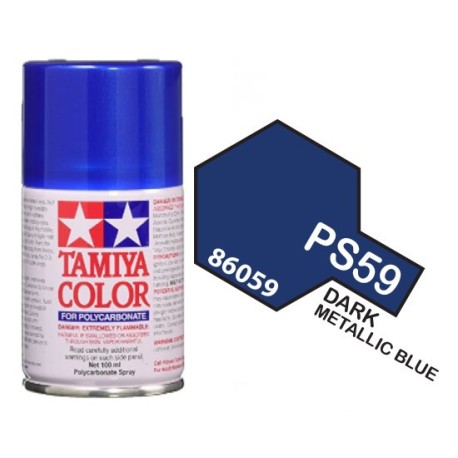 Spray Policarbonato  Dark metallic blue. Bote 100 ml. Marca Tamiya. Ref: PS-59.
