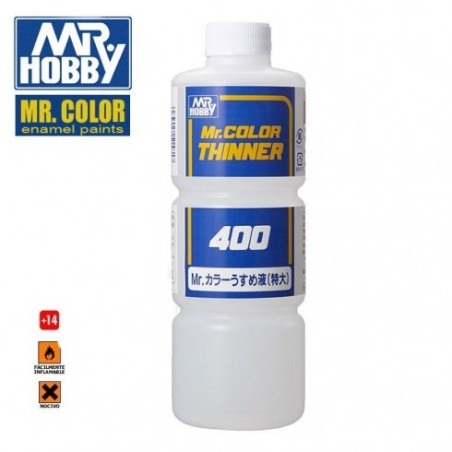 MR.color Thinner para Acrílicos. Bote 400 ml. Marca MR.Hobby. Ref: T104.