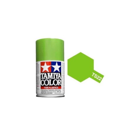 Spray Light Green gloss, Verde claro brillo (85022). Bote 100 ml. Marca Tamiya. Ref: TS-22.