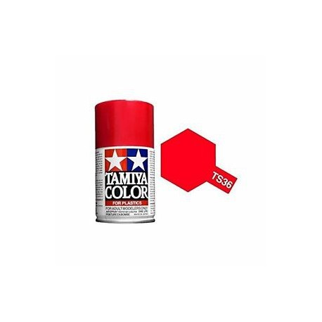 Spray Fluorescent Red, Rojo fluorescente (85036). Bote 100 ml. Marca Tamiya. Ref: TS-36.