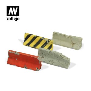 Barreras de cemento Dañadas. Escala 1:35. Marca Vallejo. Ref: SC215.