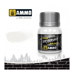 DRYBRUSH Blanco. Bote 40 ml. Marca Ammo by Mig Jimenez. Ref: AMIG0600.