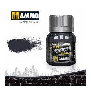 DRYBRUSH Gris Panzer. Bote 40 ml. Marca Ammo by Mig Jimenez. Ref: AMIG0604.