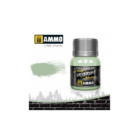 DRYBRUSH Verde Británico. Bote 40 ml. Marca Ammo by Mig Jimenez. Ref: AMIG0605.