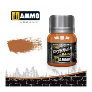 DRYBRUSH Óxido Medio . Bote 40 ml. Marca Ammo by Mig Jimenez. Ref: AMIG0611.