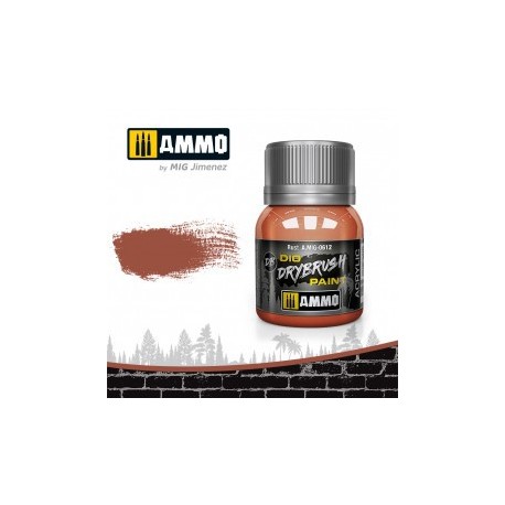DRYBRUSH Óxido  . Bote 40 ml. Marca Ammo by Mig Jimenez. Ref: AMIG0612.