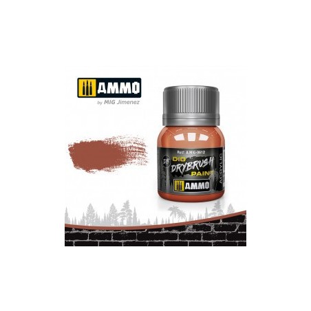 DRYBRUSH Óxido  . Bote 40 ml. Marca Ammo by Mig Jimenez. Ref: AMIG0612.