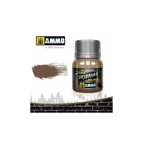DRYBRUSH Tierra. Bote 40 ml. Marca Ammo by Mig Jimenez. Ref: AMIG0619.