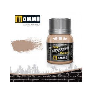 DRYBRUSH Arena Oscura. Bote 40 ml. Marca Ammo by Mig Jimenez. Ref: AMIG0620.