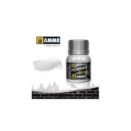 DRYBRUSH Metal Claro. Bote 40 ml. Marca Ammo by Mig Jimenez. Ref: AMIG0621.