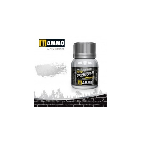 DRYBRUSH Metal Claro. Bote 40 ml. Marca Ammo by Mig Jimenez. Ref: AMIG0621.