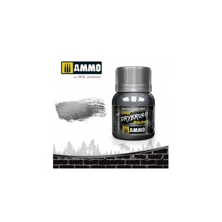 DRYBRUSH Acero Pavonado. Bote 40 ml. Marca Ammo by Mig Jimenez. Ref: AMIG0622.