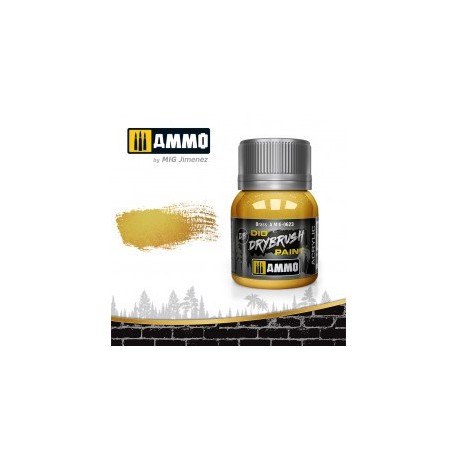 DRYBRUSH Latón. Bote 40 ml. Marca Ammo by Mig Jimenez. Ref: AMIG0623.