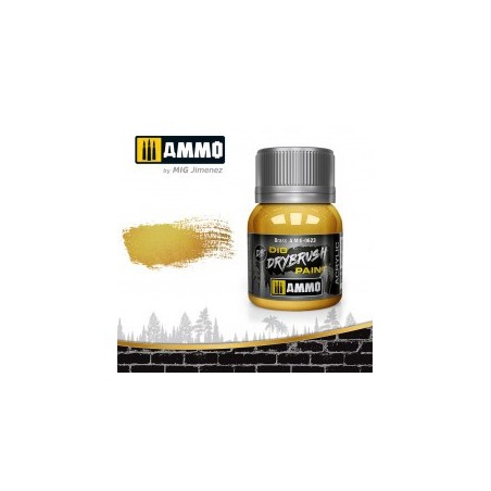 DRYBRUSH Latón. Bote 40 ml. Marca Ammo by Mig Jimenez. Ref: AMIG0623.