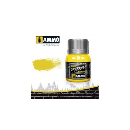 DRYBRUSH Amarillo Desgastado. Bote 40 ml. Marca Ammo by Mig Jimenez. Ref: AMIG0624.