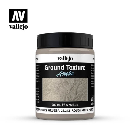 Piedra pomez gris rugosa. Bote 200 ml. Marca Vallejo. Ref: 26213.