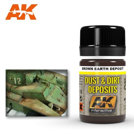 Lavado BROWN EARTH DEPOSIT. Bote de 35 ml. Marca AK Interactive. Ref: AK4063.