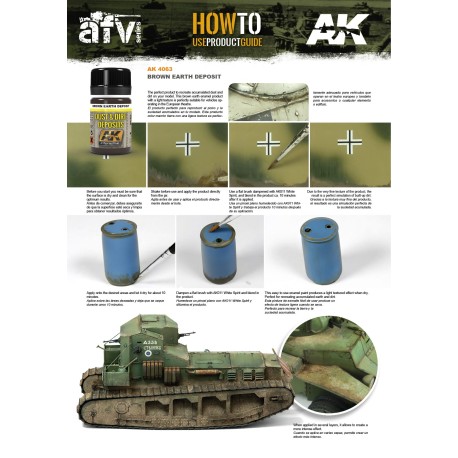 Lavado BROWN EARTH DEPOSIT. Bote de 35 ml. Marca AK Interactive. Ref: AK4063.