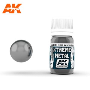 Xtreme Metal, DARK ALUMINIUM. Contiene 30 ml. Marca AK Interactive. Ref: AK480.