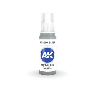 Acrílicos de 3rd General, SILVER – METALLIC. Bote 17 ml. Marca Ak-Interactive. Ref: Ak11209. 2