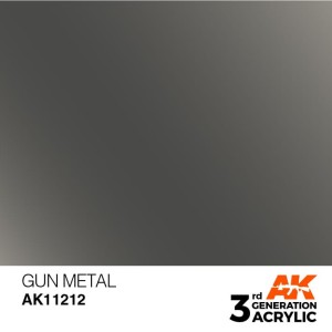 Acrílicos de 3rd General, GUN METAL – METALLIC. Bote 17 ml. Marca Ak-Interactive. Ref: Ak11212.