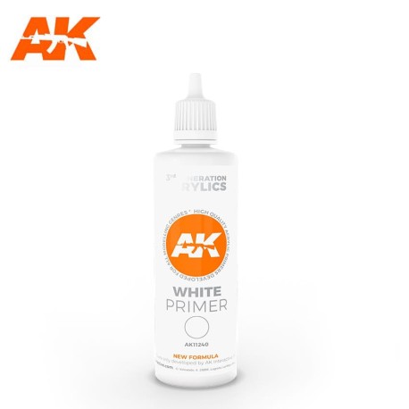 Acrílicos de 3rd General, WHITE PRIMER. Bote 100 ml. Marca Ak-Interactive. Ref: Ak11240.