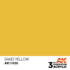 Acrílicos de 3rd Generación,  SAND YELLOW  – STANDARD. Bote 17 ml. Marca Ak-Interactive. Ref: Ak11035.