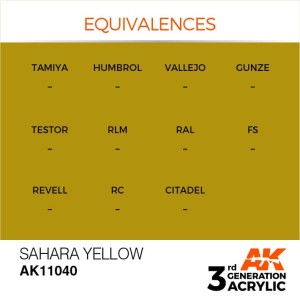 Acrílicos de 3rd Generación,  SAHARA  YELLOW  – STANDARD. Bote 17 ml. Marca Ak-Interactive. Ref: Ak11040.