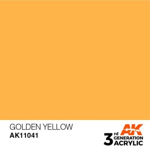Acrílicos de 3rd Generación,  GOLDEN YELLOW  – STANDARD. Bote 17 ml. Marca Ak-Interactive. Ref: Ak11041.