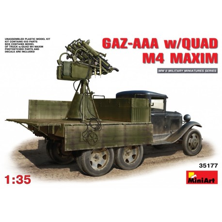 GAZ-AAA w/QUAD M4 MAXIM. Escala 1:35. Marca Miniart. Ref: 35177.