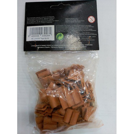 Teja Flamenca pequeña, 8 x 16 mm. Bolsa 100gr. Escala 1:10. Marca Cuit. Ref: 3926.