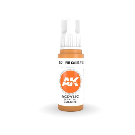 Acrílicos de 3rd Generación, VOLCANIC YELLOW – STANDARD. Bote 17 ml. Marca Ak-Interactive. Ref: Ak11042.