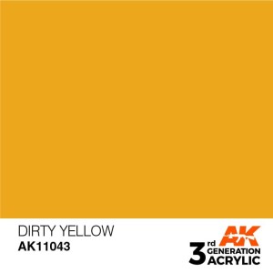 Acrílicos de 3rd Generación, DIRTY YELLOW – STANDARD. Bote 17 ml. Marca Ak-Interactive. Ref: Ak11043.