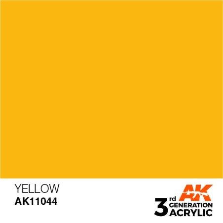 Acrílicos de 3rd Generación, YELLOW – STANDARD. Bote 17 ml. Marca Ak-Interactive. Ref: Ak11044.