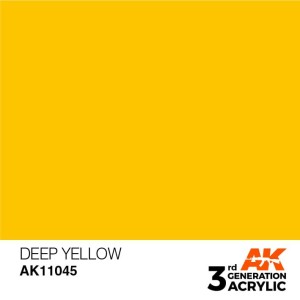 Acrílicos de 3rd Generación, DEEP YELLOW – STANDARD. Bote 17 ml. Marca Ak-Interactive. Ref: Ak11045.