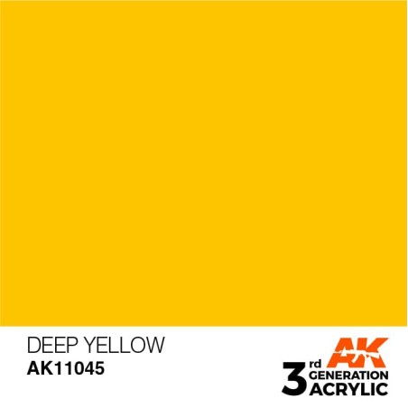 Acrílicos de 3rd Generación, DEEP YELLOW – STANDARD. Bote 17 ml. Marca Ak-Interactive. Ref: Ak11045.