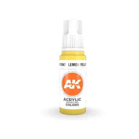 Acrílicos de 3rd Generación, LEMON YELLOW – STANDARD. Bote 17 ml. Marca Ak-Interactive. Ref: Ak11047.