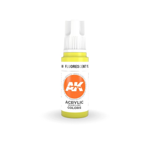 Acrílicos de 3rd Generación, FLUORESCENT YELLOW – STANDARD. Bote 17 ml. Marca Ak-Interactive. Ref: Ak11049.