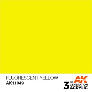 Acrílicos de 3rd Generación, FLUORESCENT YELLOW – STANDARD. Bote 17 ml. Marca Ak-Interactive. Ref: Ak11049.