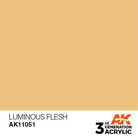 Acrílicos de 3rd Generación, LUMINOUS FLESH– STANDARD. Bote 17 ml. Marca Ak-Interactive. Ref: Ak11051.