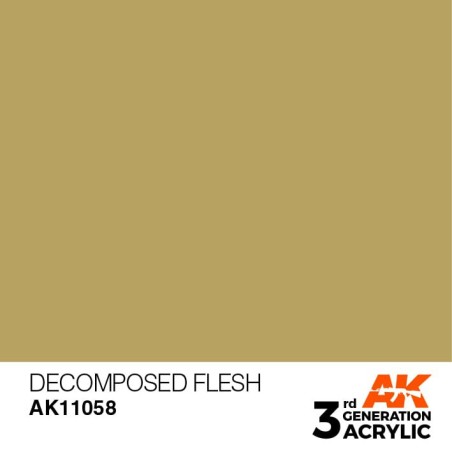 Acrílicos de 3rd Generación, DECOMPOSED FLESH– STANDARD. Bote 17 ml. Marca Ak-Interactive. Ref: Ak11058.