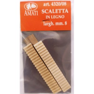 Escalera madera 8 x 60 mm. 2 uds. Marca Amati. Ref: 4320/08.
