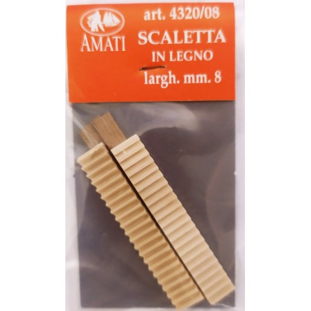 Escalera madera 8 x 60 mm. 2 uds. Marca Amati. Ref: 4320/08.
