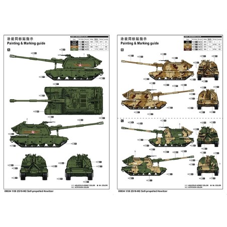 2S19-M2 Self-propelled Howitzer. Escala 1:35. Marca Trumpeter. Ref: 09534.