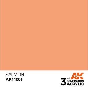 Acrílicos de 3rd Generación, SALMON– STANDARD. Bote 17 ml. Marca Ak-Interactive. Ref: Ak11061.