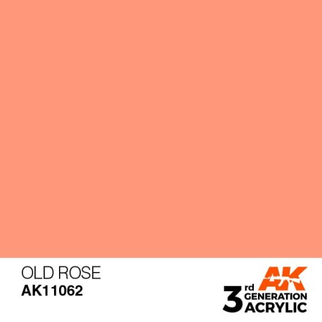 Acrílicos de 3rd Generación, OLD ROSE– STANDARD. Bote 17 ml. Marca Ak-Interactive. Ref: Ak11062.